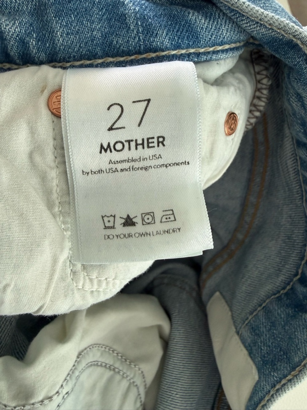 MOTHER Superior The Tomcat Light Wash Denim Jeans Distressed 27 - Picture 11 of 12